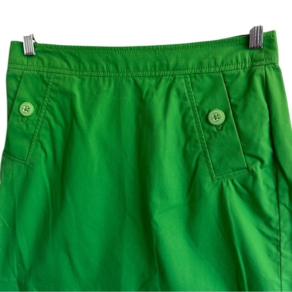 Lilly Pulitzer Kelly Green Button Pocket Cotton Skirt, Size 2 - Picture 2 of 6